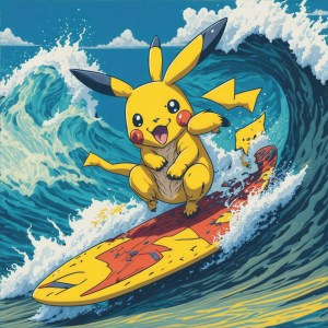 Surfing Pikachu PNG