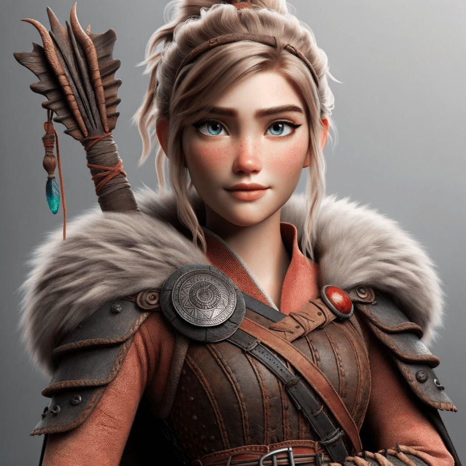 Astrid, the fearless female warrior from "How to Train Your Dragon," in a high-quality PNG format.