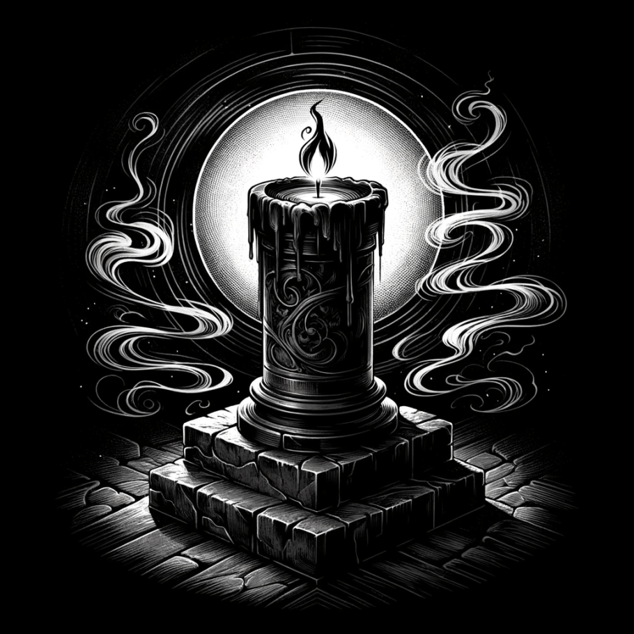 Black Flame Candle PNG 2